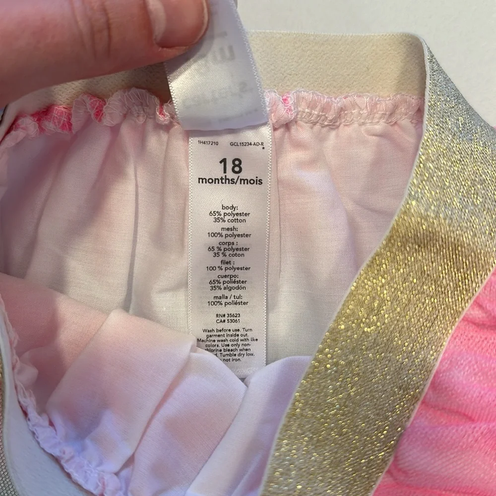 NWOT Carter’s baby tutu blue pink purple gold white size 18 months